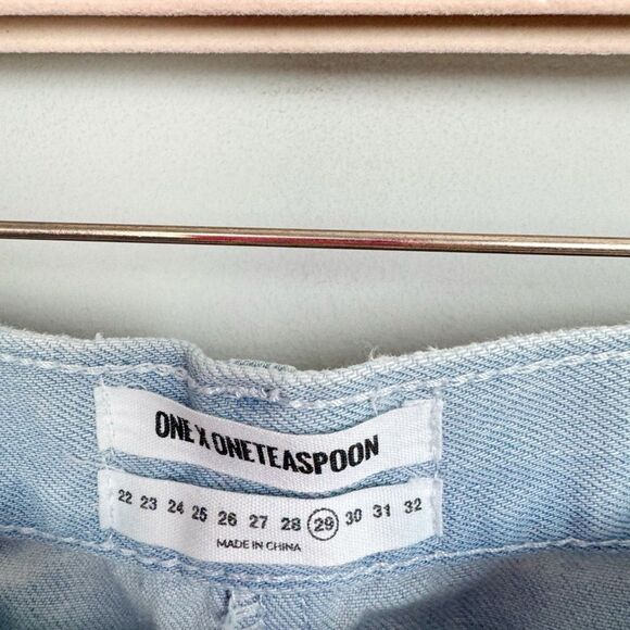 ONE X ONE TEASPOON | Free People 4040 Two Tone Blue Denim Skirt Women’s Size 29 - Picture 8 of 14